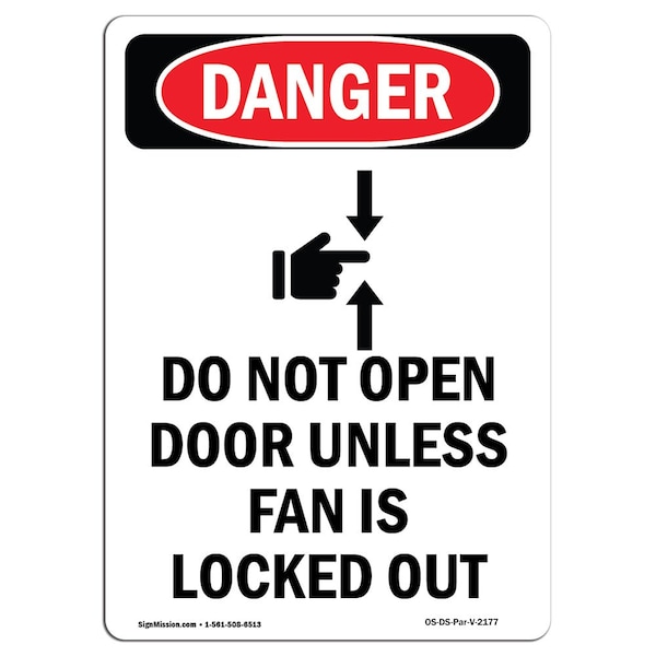 Safety Sign, OSHA Danger, 5" Height, Portrait Do Not Open, Portrait, 10PK